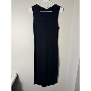 Aritzia Wilfred Free Bruni Black Midi Dress Sleeveless Size M